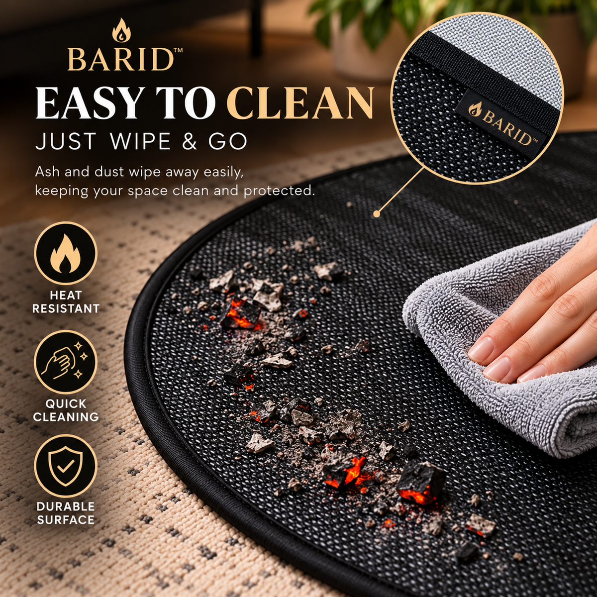 Barid HeatGuard Mat easy cleaning and textured material