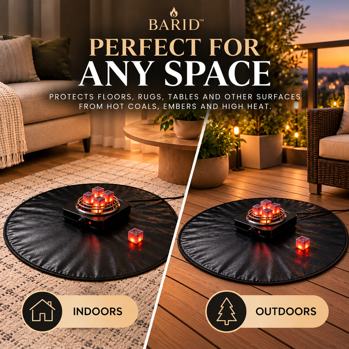Barid HeatGuard Mat for indoor and outdoor use